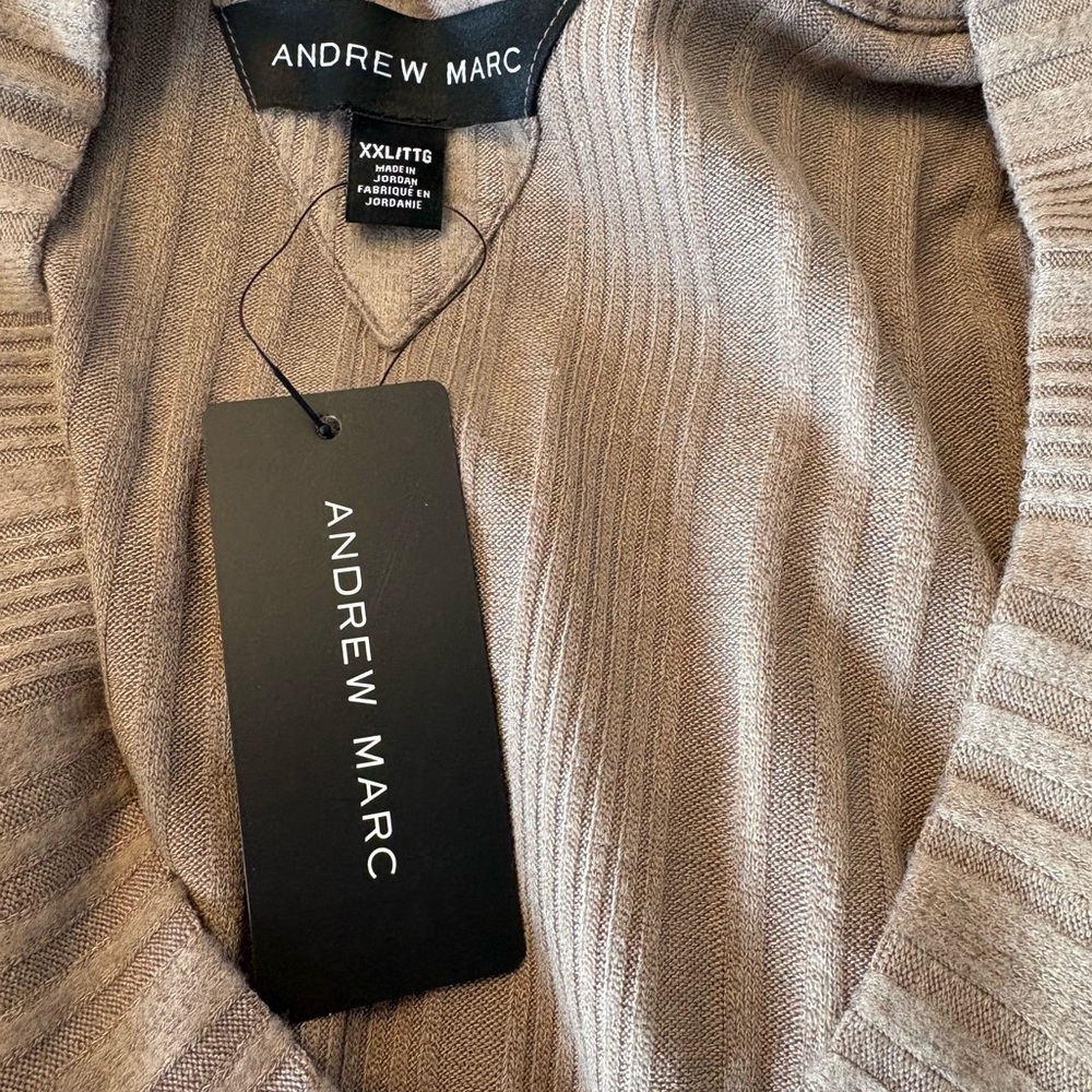 Andrew Marc Beige Ribbed Knit Sweater - Picture 2 of 6